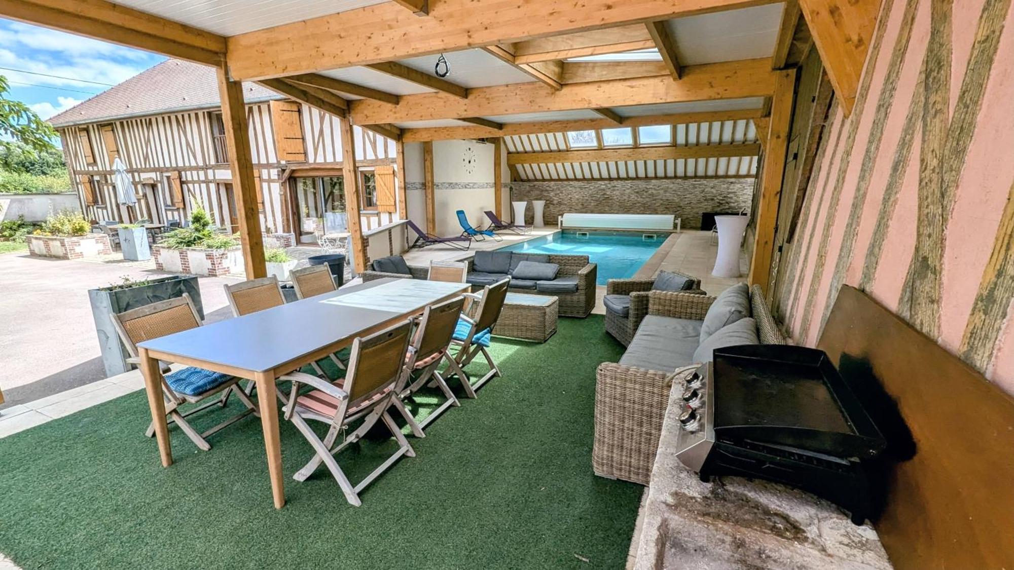 Maison Calme 14 Personnes, Piscine, Jardin Et Parking 布彻瑞斯 外观 照片